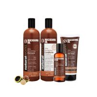 Σετ 4 Προϊόντα Λάδι Macadamia για Ξηρά Μαλλιά Natural World