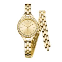 Γυναικείο Ρολόι Χρώματος Χρυσό με Μεταλλικό Μπρασελέ και Κρύσταλλα Swarovski® Timothy Stone J-012-ALWGD