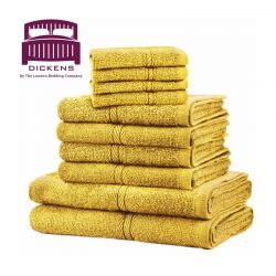 Σετ με 10 Πετσέτες Dickens από 100% Αιγυπτιακό Βαμβάκι Χρώματος Κίτρινο DTOWEL-10YE