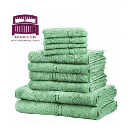 Σετ με 10 Πετσέτες Dickens από 100% Αιγυπτιακό Βαμβάκι Χρώματος Πράσινο DTOWEL-10GRN